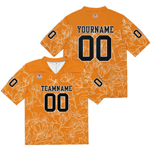 Camiseta de fútbol personalizada con nombre y número del equipo impresos y bordados-color naranja