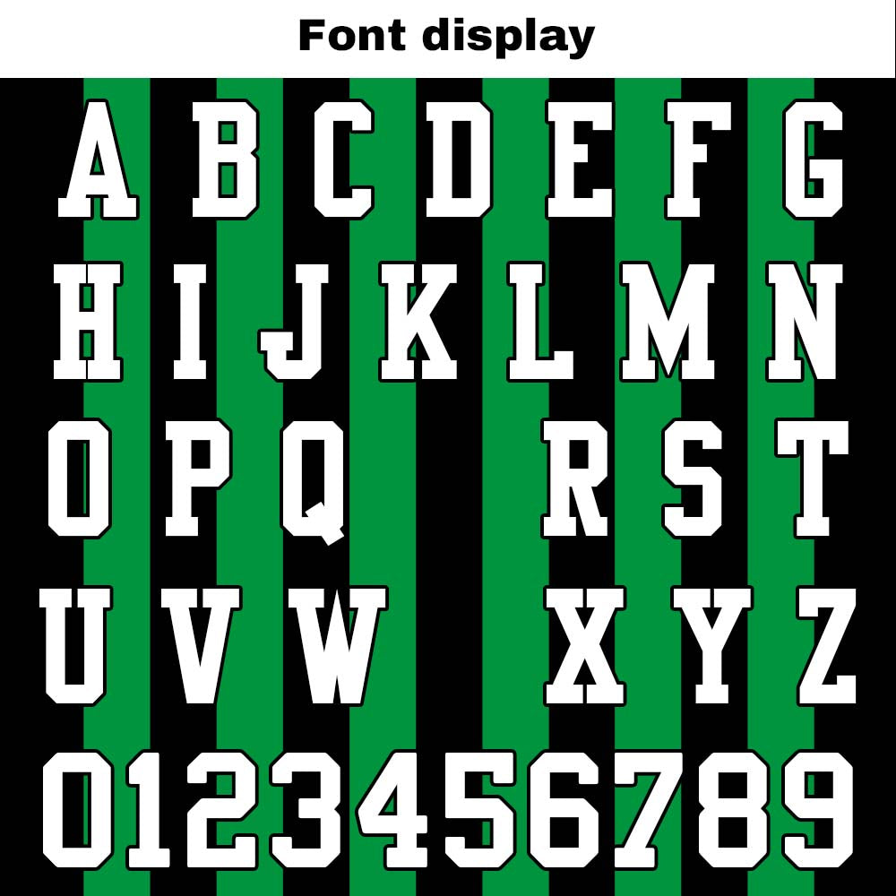 Camiseta de fútbol personalizada con nombre y número del equipo bordados-color verde y negro