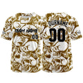 Camiseta de béisbol personalizada para hombres mujeres ni?os y jóvenes con bordados e impresión en color marrón y blanco