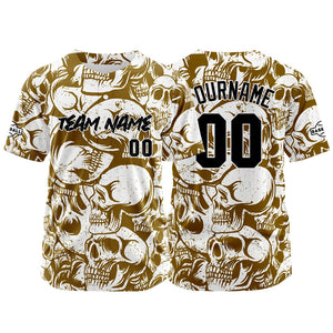 Camiseta de béisbol personalizada para hombres mujeres ni?os y jóvenes con bordados e impresión en color marrón y blanco