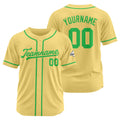 Camiseta de béisbol personalizada con diseño bordado & estilo hip hop & color oro y verde