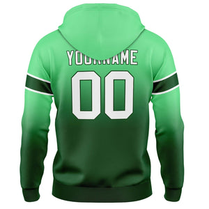 Sudadera con capucha degradada personalizada para hombre-mujer-niña o niño Estampa tu logotipo-nombre o número en color verde