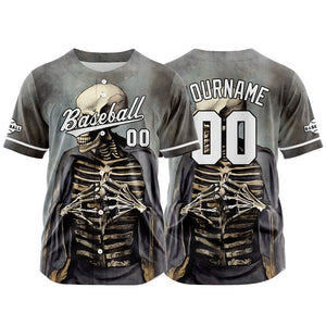 Camiseta de béisbol personalizada para hombres mujeres ni?os y jóvenes con bordados e impresión en gris y verde