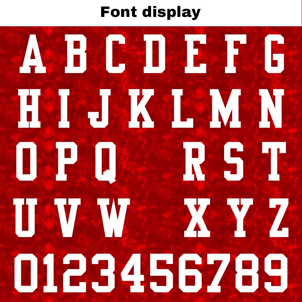 Camiseta de fútbol personalizada con nombre y número del equipo impresos y bordados en color rojo