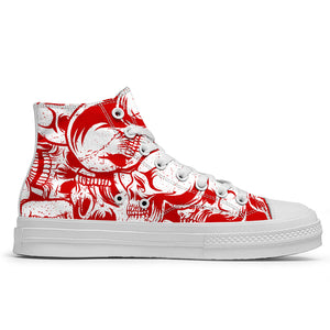 Resalta tu estilo con las zapatillas de lona de caña media Skeleton para hombre y mujer