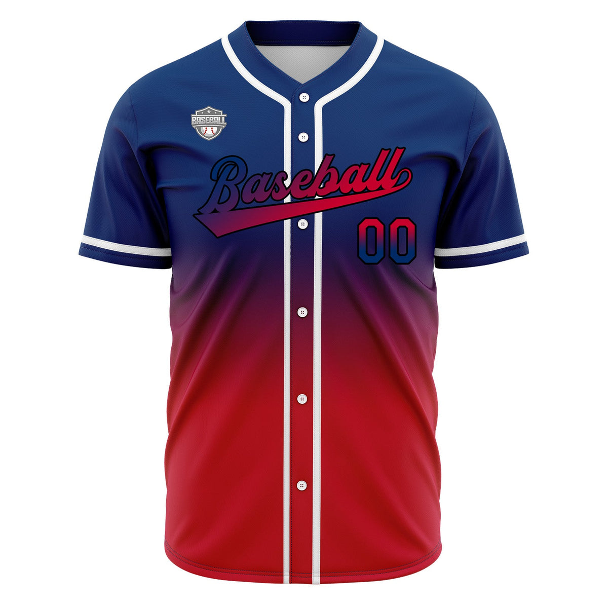Camisetas de béisbol personalizadas con degradado nombre número y logotipo