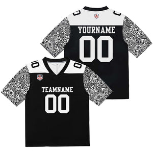 Camiseta de fútbol personalizada con nombre y número del equipo impresos y bordados-en blanco y negro