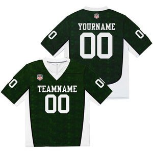Camiseta de fútbol personalizada con nombre y número del equipo impresos y bordados-color verde oscuro