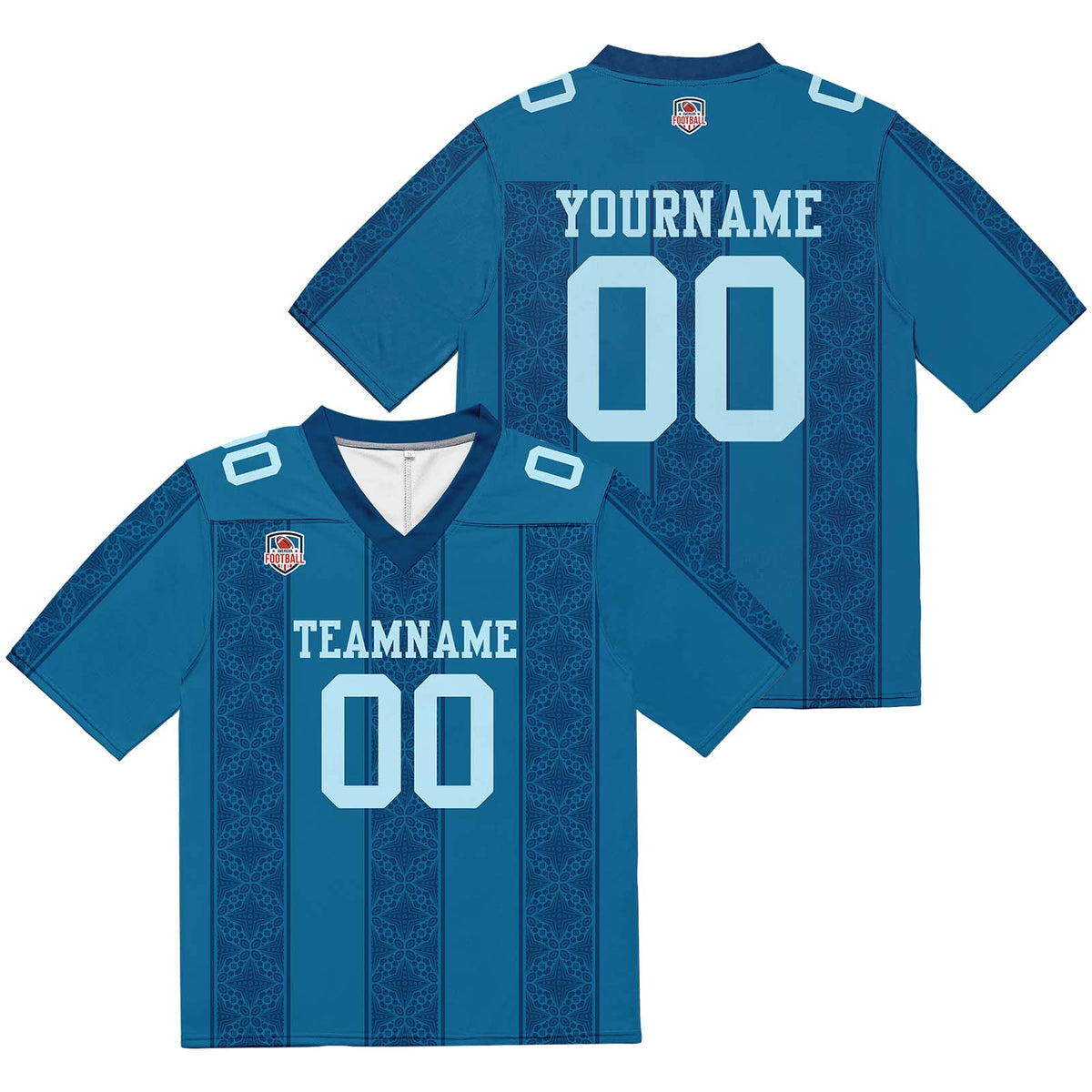 Camiseta de fútbol personalizada con nombre y número del equipo impresos y bordados-color azul marino