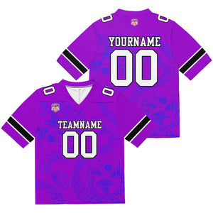 Camiseta de fútbol personalizada con nombre y número del equipo bordados y estampados-color morado brillante