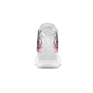 Pencil Perfection: Eleva tu estilo con estas zapatillas de lona de caña alta -Moda unisex con estampados de calaveras en una cautivadora gama de colores y detalles inspirados en lápices