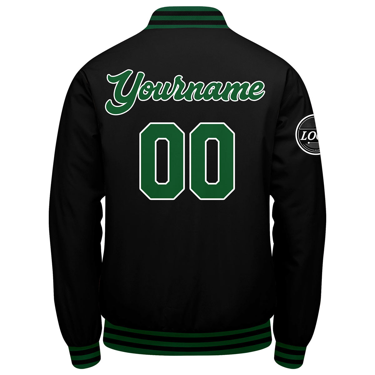 Chaqueta universitaria personalizada estilo Letterman para hombres-mujeres y jóvenes-color verde y negro