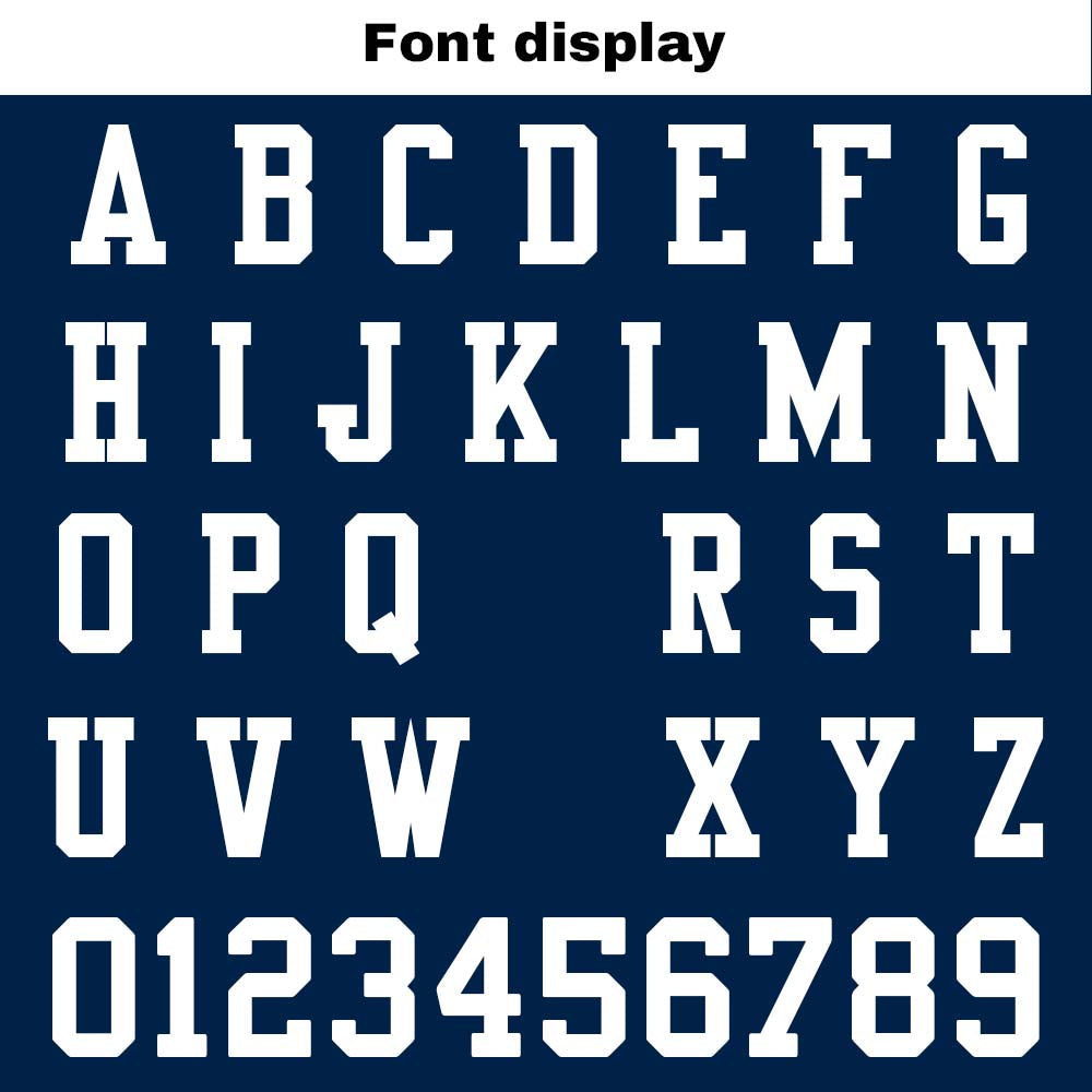 Camiseta de fútbol personalizada con nombre y número del equipo impresos y bordados-color azul marino