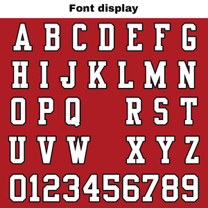 Camiseta de fútbol personalizada con nombre y número del equipo impresos y bordados en color rojo