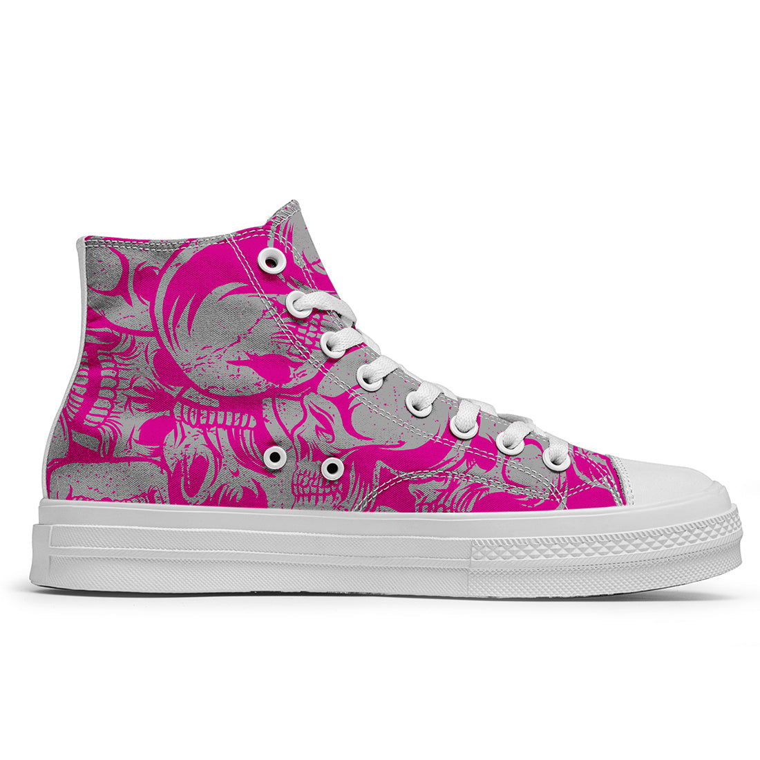 Resalta tu estilo con las zapatillas de lona de caña media Skeleton para hombre y mujer