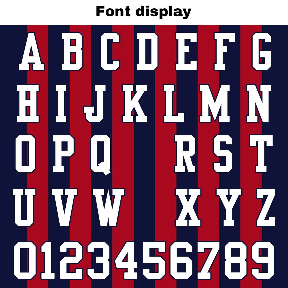 Camiseta de fútbol personalizada con nombre y número del equipo bordados-color rojo y azul marino
