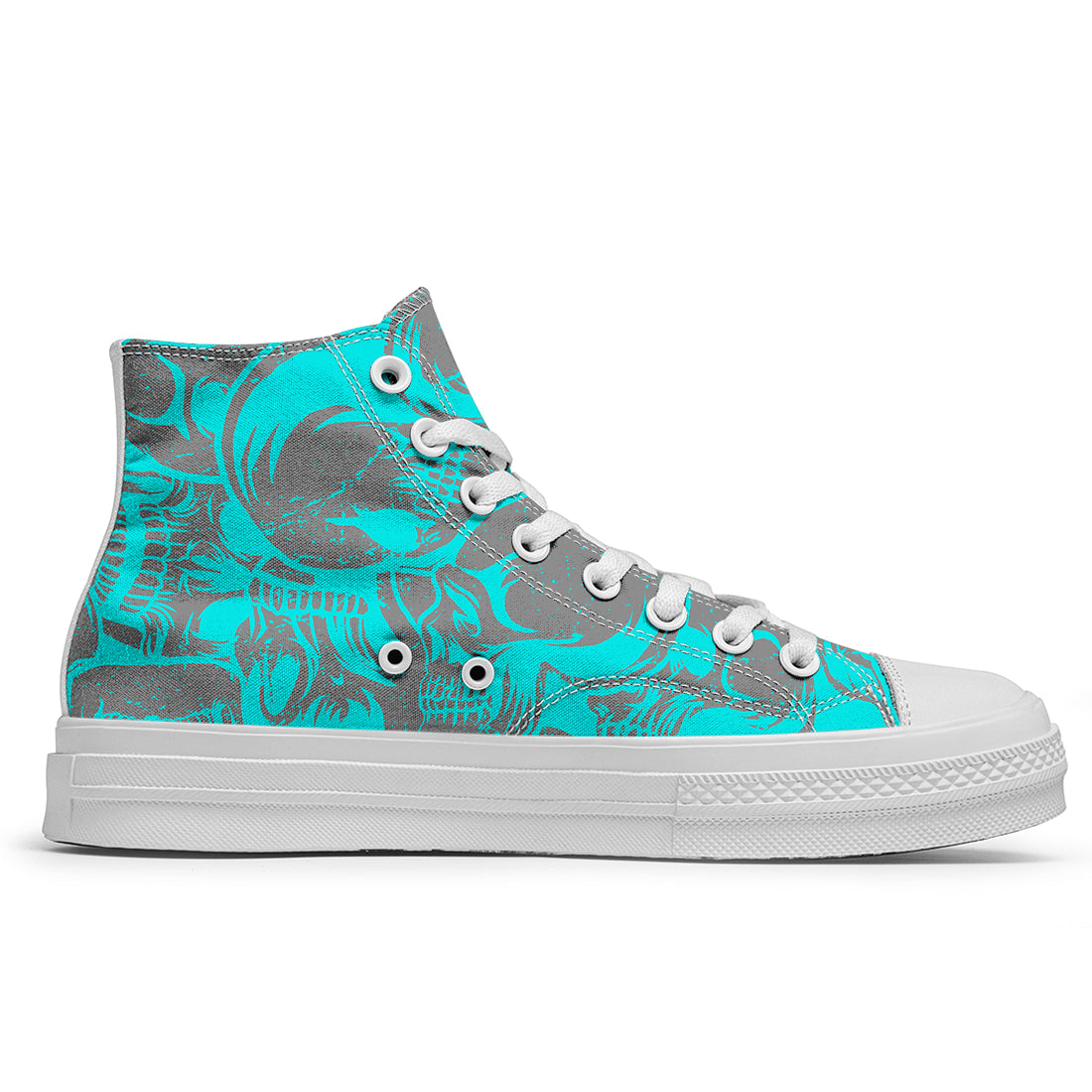 Resalta tu estilo con las zapatillas de lona de caña media Skeleton para hombre y mujer