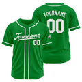 Camiseta de béisbol personalizada con diseño bordado & estilo hip hop & color verde Kelly y blanco