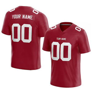 customized  authentic football jersey red-white mesh