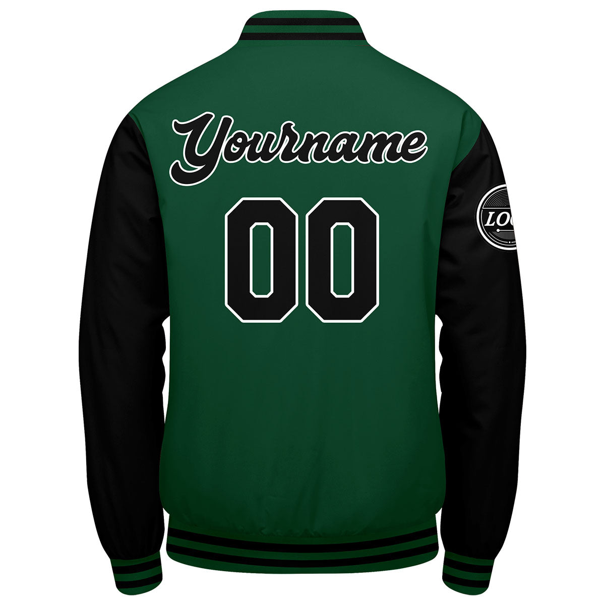 Chaqueta universitaria personalizada estilo Letterman para hombres-mujeres y jóvenes-color verde y negro