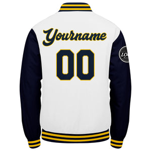 Chaqueta universitaria personalizada estilo Letterman para hombres & mujeres y jóvenes & color azul marino