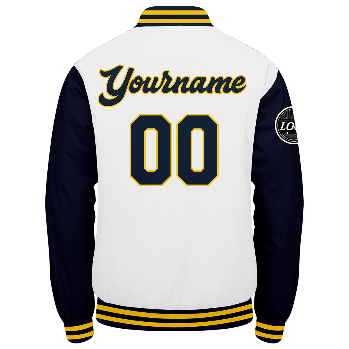 Chaqueta universitaria personalizada estilo Letterman para hombres & mujeres y jóvenes & color azul marino