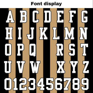 Camiseta de fútbol personalizada con nombre y número del equipo bordados-color dorado y negro