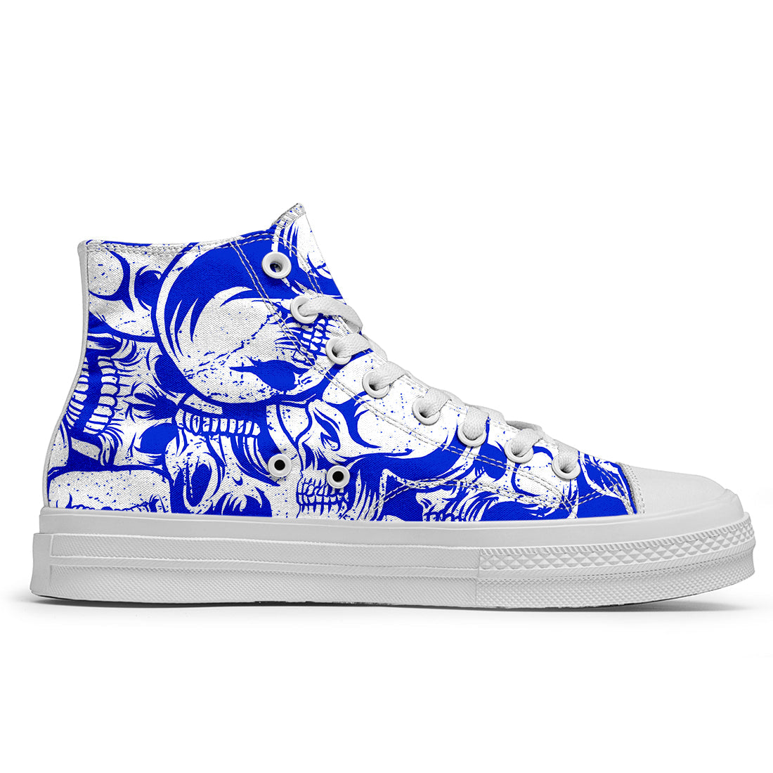 Resalta tu estilo con las zapatillas de lona de caña media Skeleton para hombre y mujer