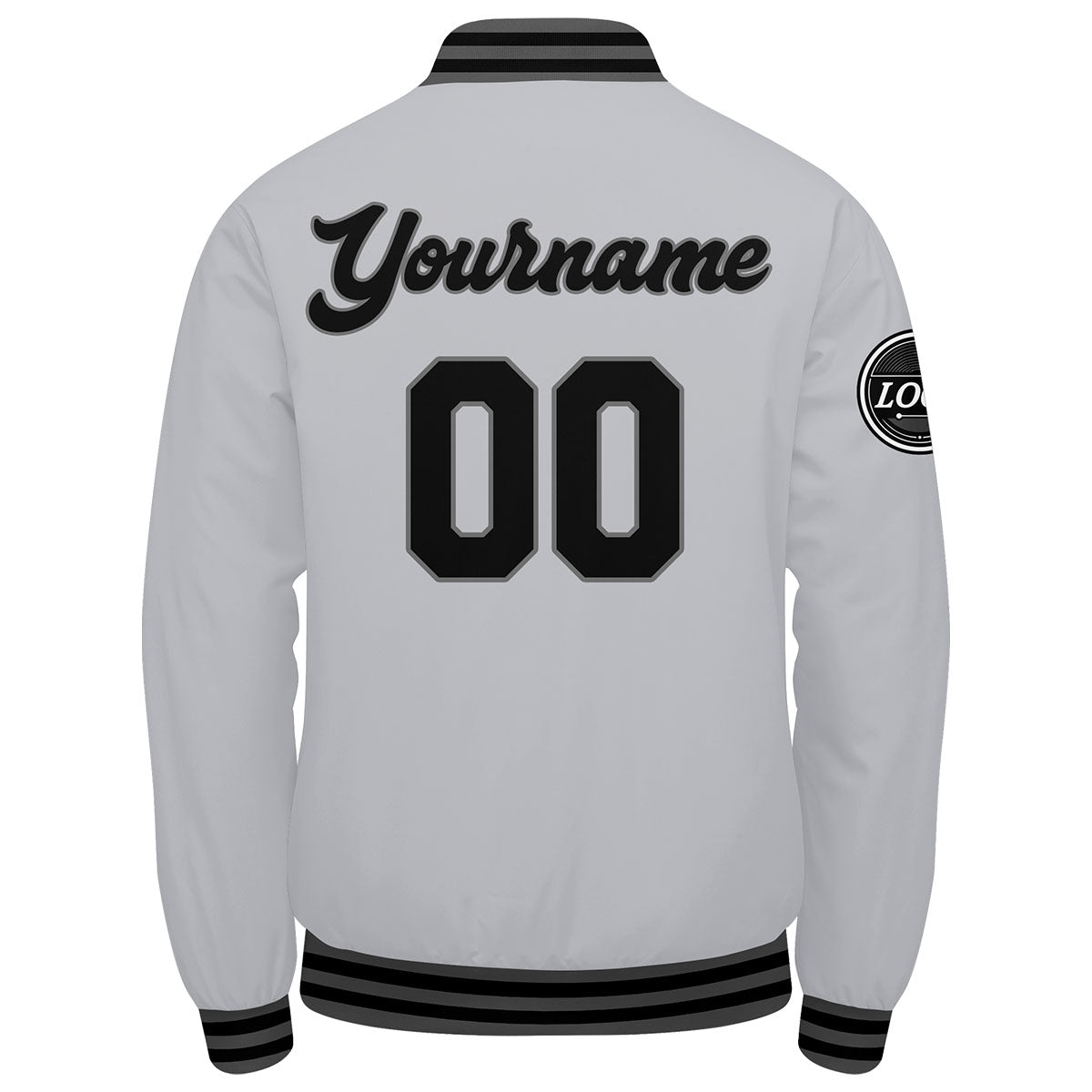 Chaqueta universitaria personalizada estilo Letterman para hombres-mujeres y jóvenes-color gris y negro