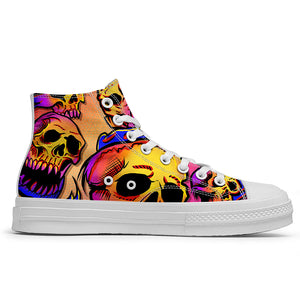 Resalta tu estilo con las zapatillas de lona de caña media Skeleton para hombre y mujer