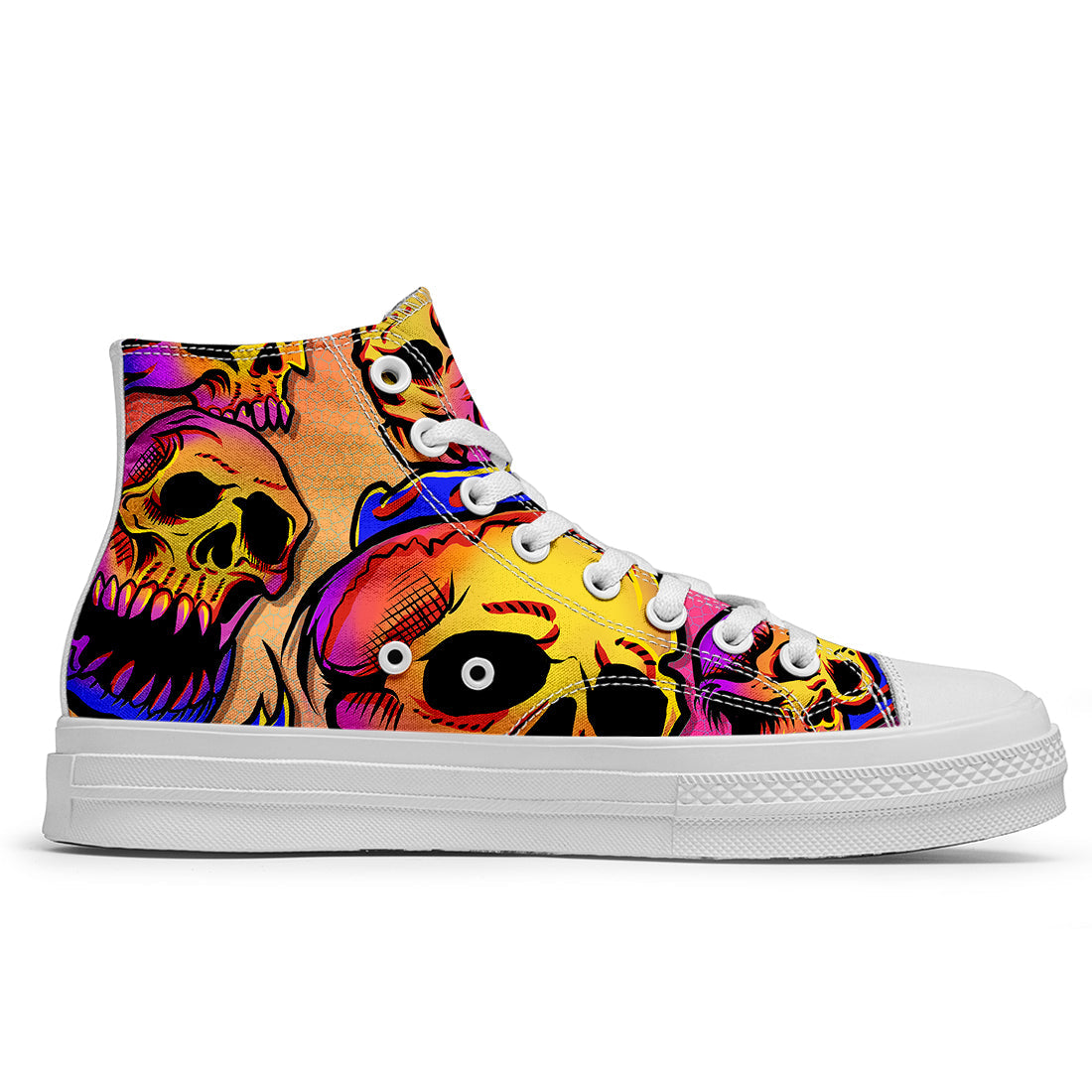 Resalta tu estilo con las zapatillas de lona de caña media Skeleton para hombre y mujer
