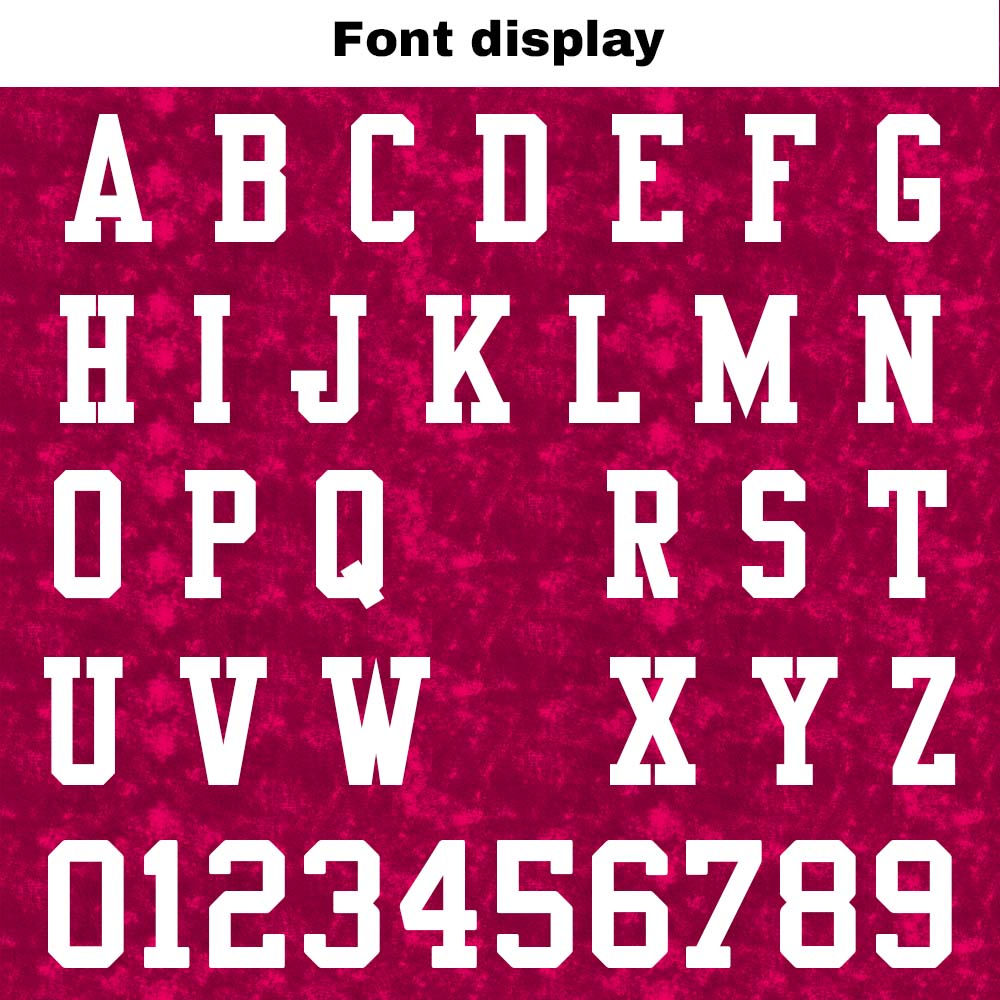 Camiseta de fútbol personalizada con nombre y número del equipo bordados y estampados en color rojo rosa
