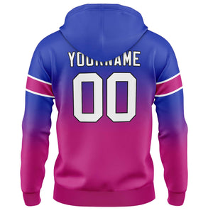 Sudadera con capucha degradada personalizada para hombre-mujer-niña o niño Imprime tu logotipo-nombre y número en Royal&Rose