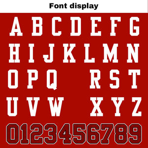 Camiseta de fútbol personalizada con nombre y número del equipo impresos y bordados en color rojo