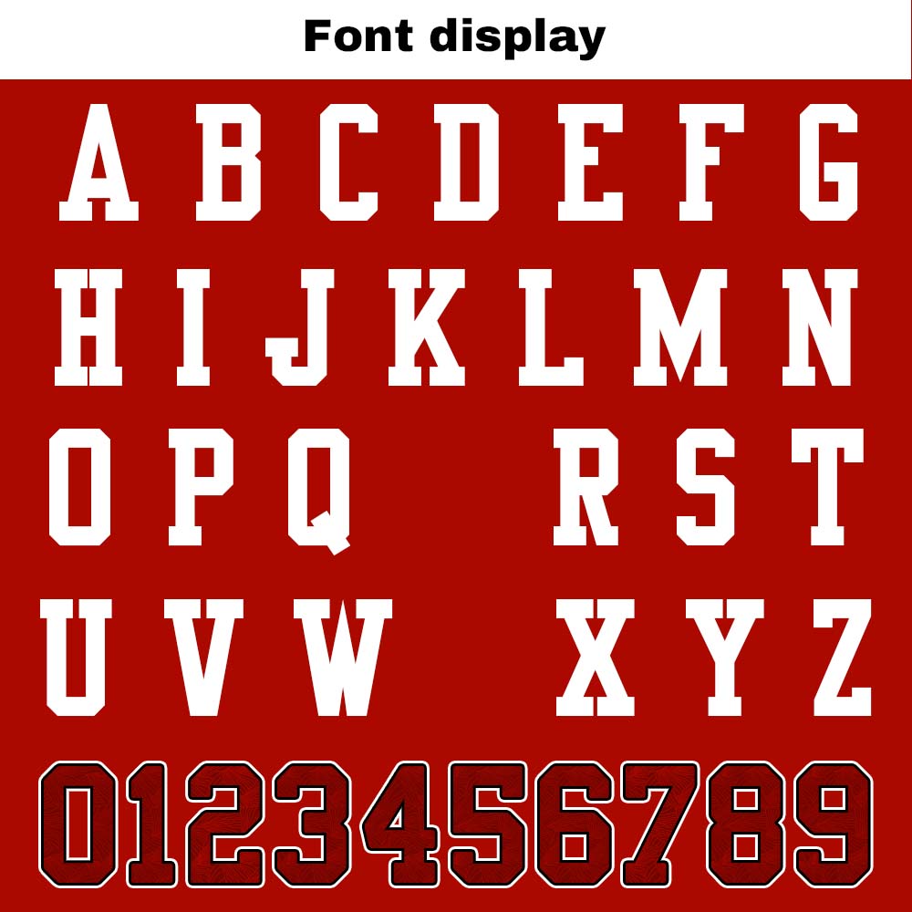 Camiseta de fútbol personalizada con nombre y número del equipo impresos y bordados en color rojo