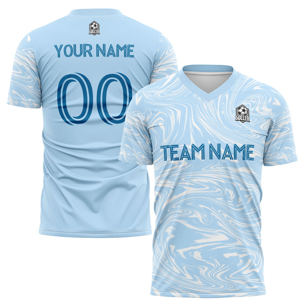 custom soccer uniform jersey kids adults personalized set jersey shirt light blue