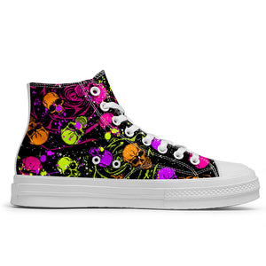 Resalta tu estilo con las zapatillas de lona de caña media Skeleton para hombre y mujer