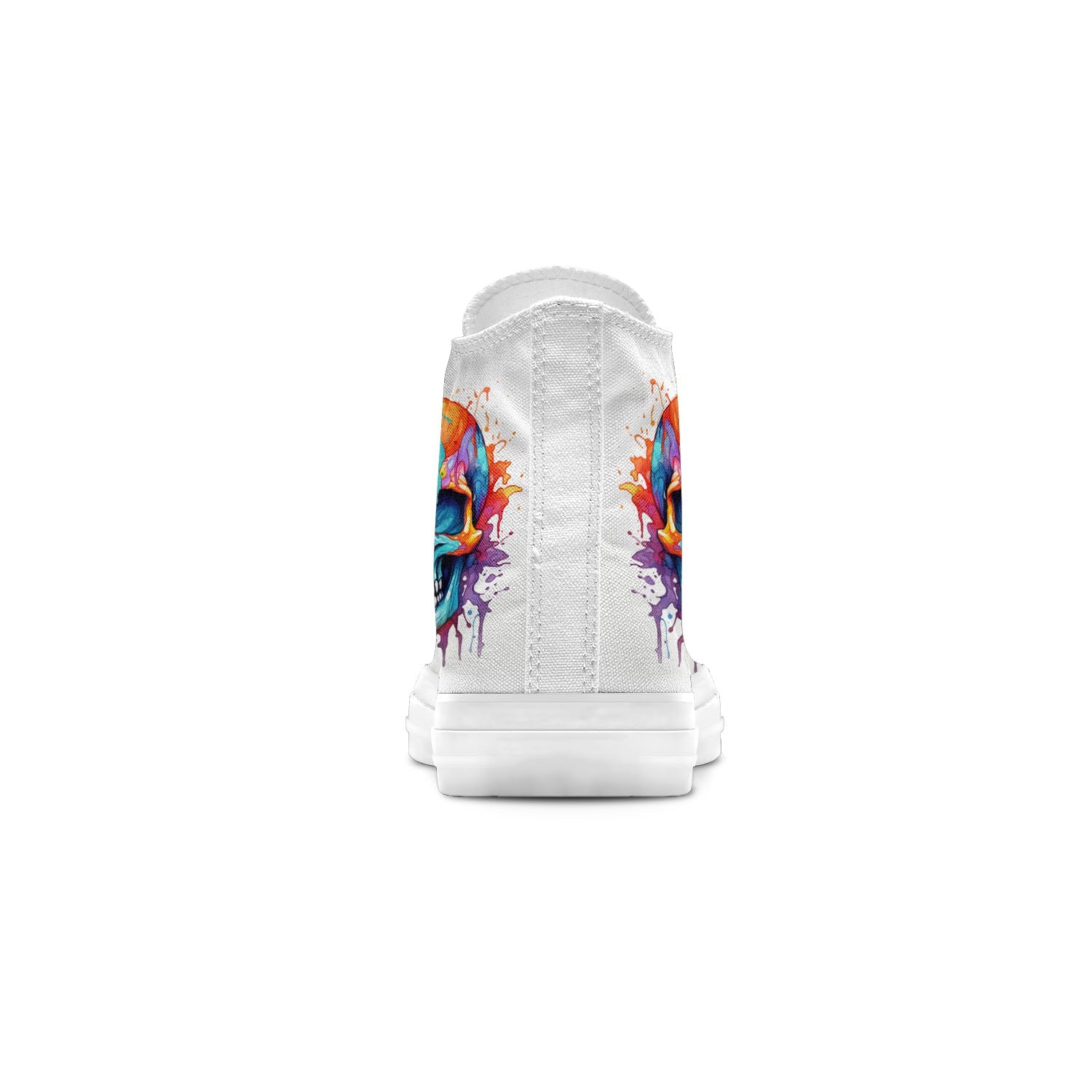 Paleta gótica: Zapatillas de lona de media caña para hombre y mujer: Abraza la elegancia oscura con un diseño de calaveras a lápiz-una fusión de colores y patrones intrincados
