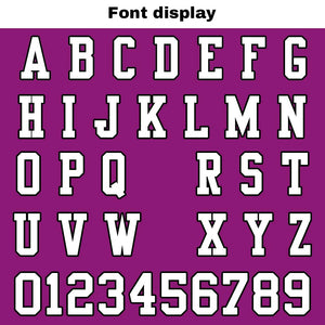 Camiseta de fútbol personalizada con nombre y número del equipo bordados y estampados en color morado rosa