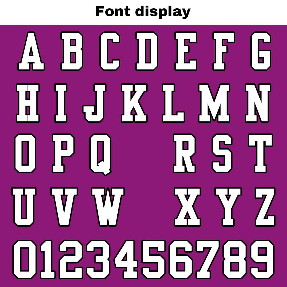 Camiseta de fútbol personalizada con nombre y número del equipo bordados y estampados en color morado rosa
