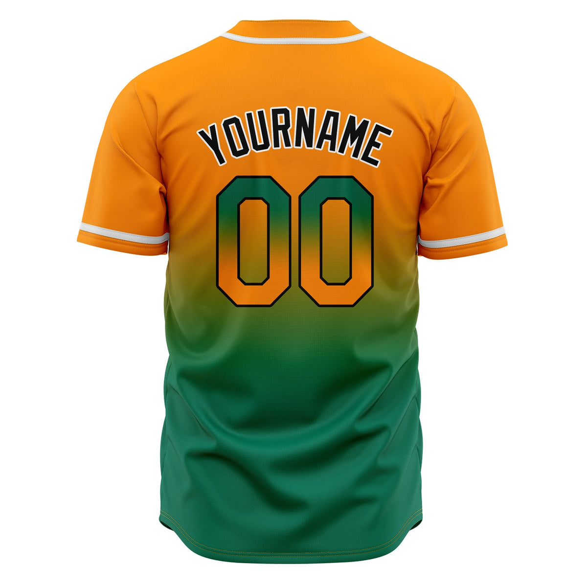 Camisetas de béisbol personalizadas con degradado nombre número y logotipo