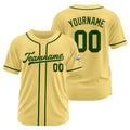 Camiseta de béisbol personalizada con diseño bordado & estilo hip hop & color dorado y verde oscuro