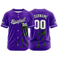 Camiseta de béisbol personalizada para hombres mujeres ni?os y jóvenes con bordados y estampados en color morado