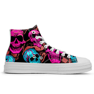 Resalta tu estilo con las zapatillas de lona de caña media Skeleton para hombre y mujer