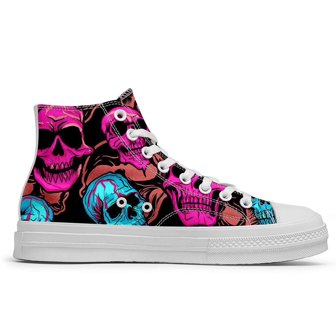 Resalta tu estilo con las zapatillas de lona de caña media Skeleton para hombre y mujer