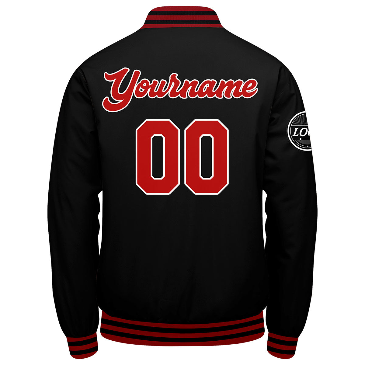 Chaqueta universitaria personalizada estilo Letterman para hombres-mujeres y jóvenes-color rojo y negro