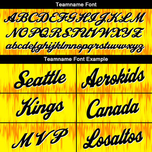 Uniforme de baloncesto personalizado Acoustic Wave amarillo con tu logotipo-nombre y número impresos