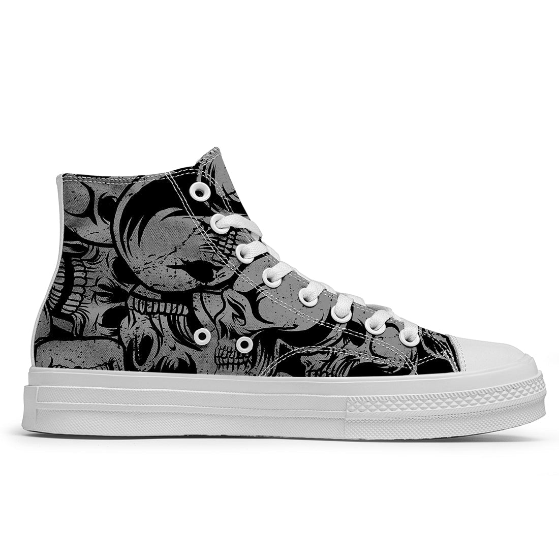 Resalta tu estilo con las zapatillas de lona de caña media Skeleton para hombre y mujer