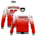 Chaqueta universitaria personalizada estilo Letterman para hombres-mujeres y jóvenes-color blanco y rojo
