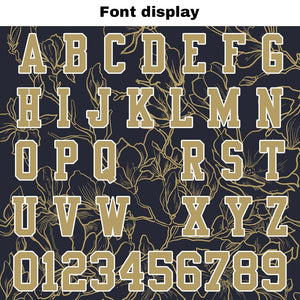Camiseta de fútbol personalizada con nombre y número del equipo bordados-color negro y dorado